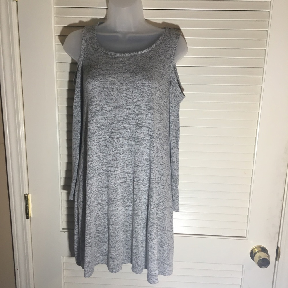 Grey cold shoulder dress - junior large